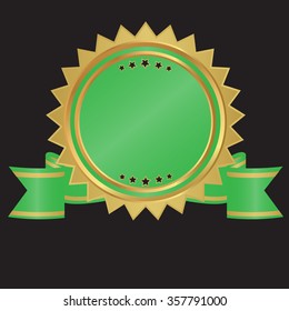 gold the winner ribbon award on background, vector illustration