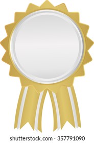 gold the winner ribbon award on background, vector illustration