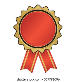 gold the winner ribbon award on background, vector illustration