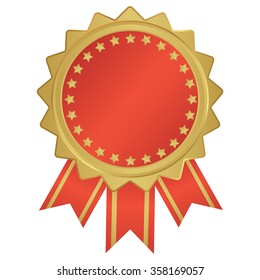 gold the winner ribbon award on background, vector illustration