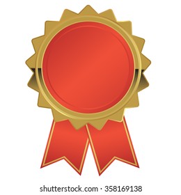 gold the winner ribbon award on background, vector illustration