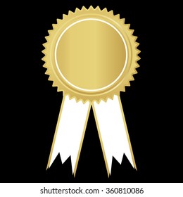 gold the winner ribbon award . vector illustration