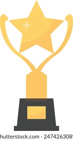 Icono de trofeo ganador de oro aislado sobre fondo blanco. Ilustración vectorial.