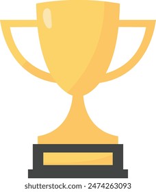 Icono de trofeo ganador de oro aislado sobre fondo blanco. Ilustración vectorial.