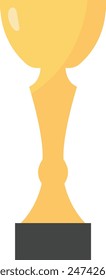 Gold Winner Trophy Icon Isolated on White Background. Vector Illustration.