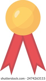 Gold Winner Trophy Icon Isolated on White Background. Vector Illustration.