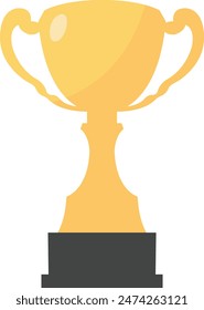 Gold Winner Trophy Icon Isolated on White Background. Vector Illustration.