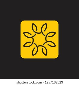 gold wire curl design logo vector