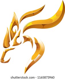 gold wolf, vector logo design