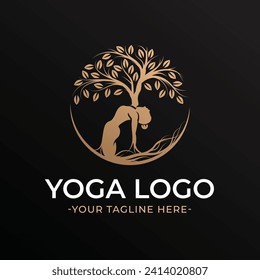 Gold Woman Natural Tree Logo