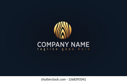 Gold Wood Concept Logo Design