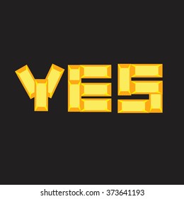 Gold words. Web design. Style trend modern logo design vector illustration.