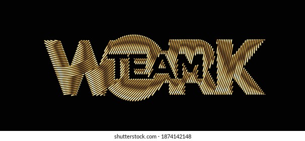 Gold Work Text Made Modern Trendy Design Template . Vector design