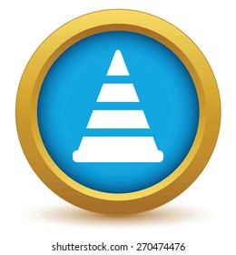 Gold worker sign icon on a white background. Vector illustration