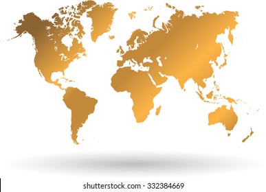Gold world map