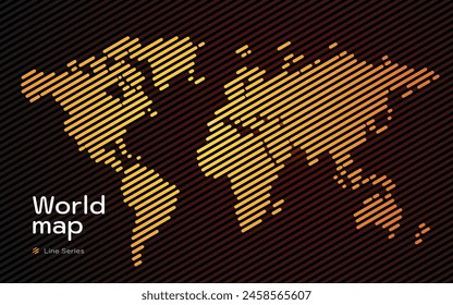 Mapa de Gold World mostrado en un patrón de línea