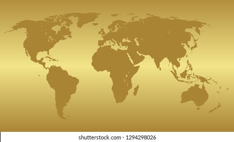 Gold World Map Vector Stock Vector (Royalty Free) 1294298026  Shutterstock