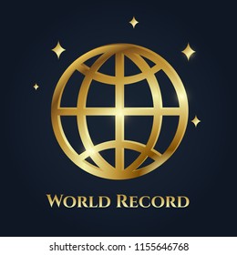 Gold World Record Vector Logo Icon