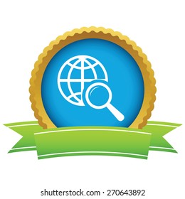 Gold world scan logo on a white background. Vector illustration