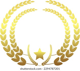 Leyenda dorada de flores Flor vectorial felicitaciones banner wreath icono triunfo hoja flores decoración floral formal patrón romántico para la boda Aniversario de la madre Navidad valentina