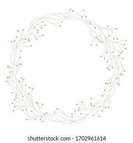gold wreath frame, vector graphic design element