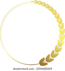 Gold wreath Golden wreath Flower wreath vector congratulations banner icon triumph leaf formal floral decoration romantic pattern for wedding Mother anniversary birthday valentine Christmas