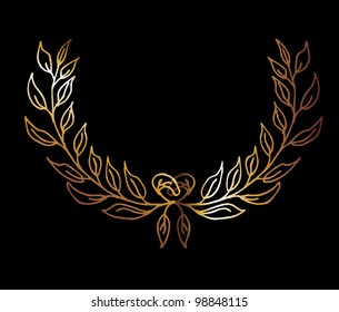 gold wreath hand drawn