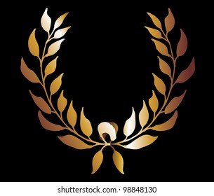 gold wreath hand drawn