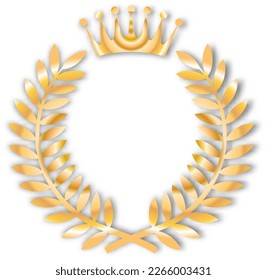 Gold Wreath - Symbol Of Victory and achievement. Design element for decoration. Gold Wreath - Symbol Of Victory and achievement. Design element for decoration. Vector