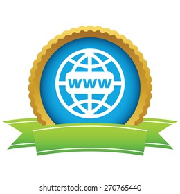 Gold www world logo on a white background. Vector illustration