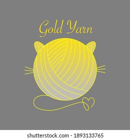 Gold Yarn. Logo for knitters.