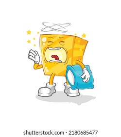 the gold yawn character. cartoon mascot vector