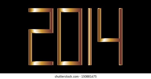 gold year 2014 vector art