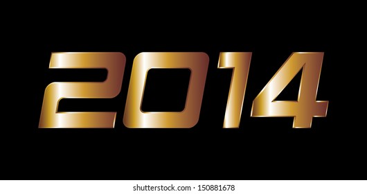 gold year 2014 vector art