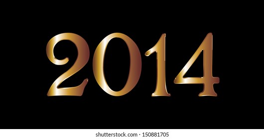 gold year 2014 vector art