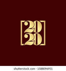 gold year 2020 logo vector