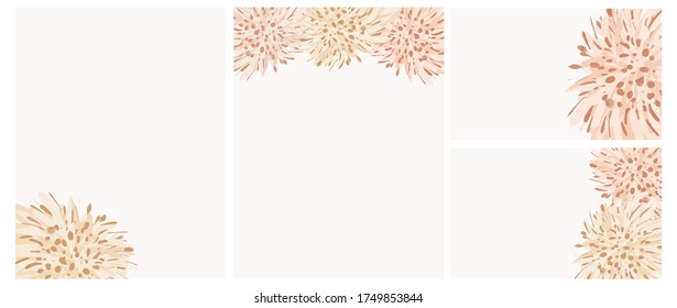 Ilustraciones de vectores de gallos dorados y amarillos. Delicadas flores de otoño esbozadas aisladas en un fondo de crema clara. Sencillas Cartas Elegantes De Bodas. Artes de dibujo de mano floral. Ilustración sin texto. 