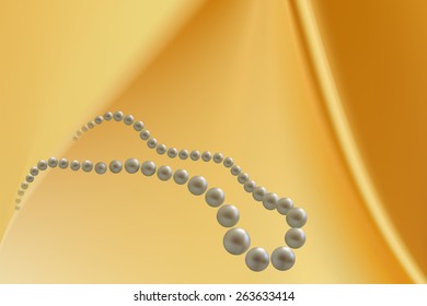 gold yellow background with soft delicate folds and pearl