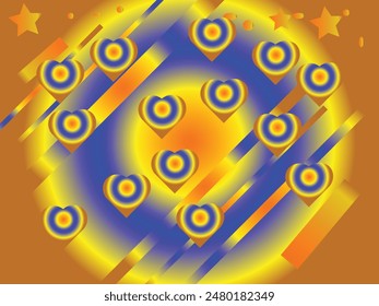 Gold, yellow and blue  color combination gradient background design.