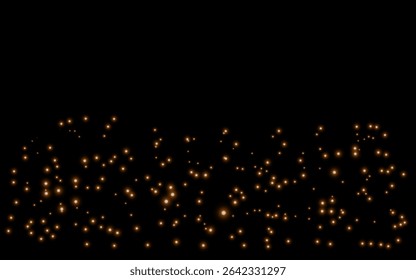 Gold yellow bokeh effect on black background Sparkling magical particles