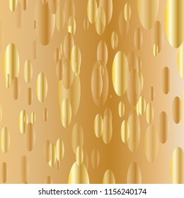 Gold and yellow Confetti on a Pastel Background. Placer from the Circles.Beautiful Bright Pattern.Vector Illustration. Dots.For cards,banners,print. A Scattering of Confetti
