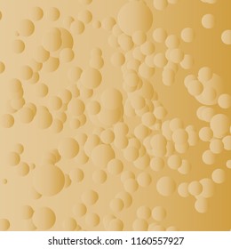 Gold and yellow Confetti on a Pastel Background. Placer from the Circles.Beautiful Bright Pattern.Vector Illustration. Pastel Color design. Dots.For cards,banners,print. A Scattering of Confetti