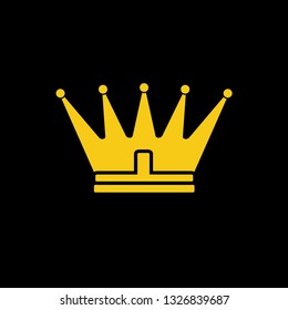 Gold yellow crown icon. Vector symbol of king, royal quality