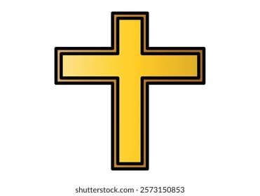 Gold or yellow crucifix with orange border