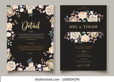 gold and yellow floral wedding invitation card