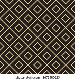 Gold or yellow geometric background on black from squares or rhombuses.