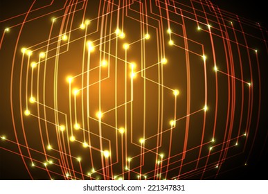 Gold yellow Light Abstract Technology background for computer graphic website and internet.