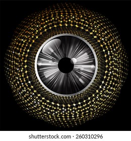 gold yellow Light Abstract Technology background for computer graphic website business and internet, star. black eye