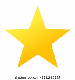 Gold yellow star icon isolates on white background.