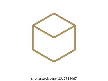 Cubo de traçado dourado e amarelo